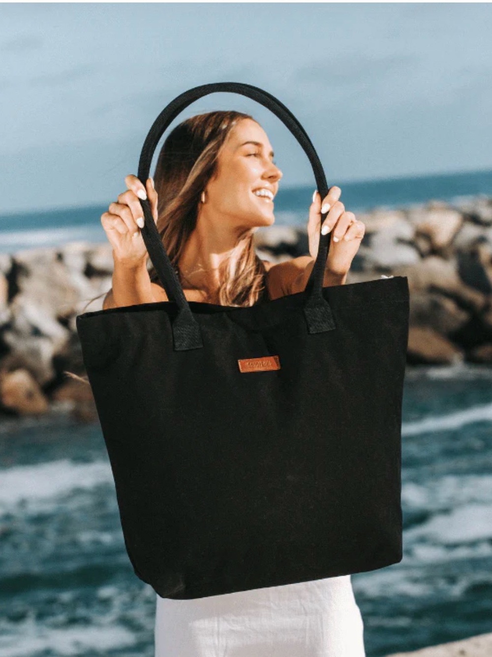 Sand Cloud Classic Black Tote Bag - Women's Everyday Beach Tote